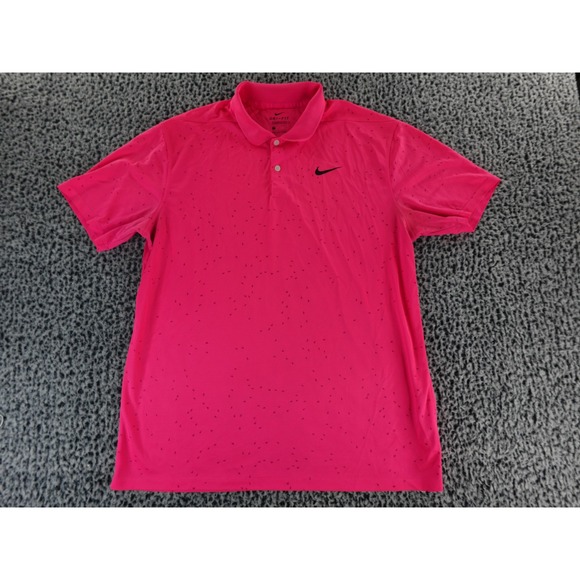Nike Other - NIKE Dri-FIT Victory Micro Print Golf Polo Men's Large HyperPink CU9841